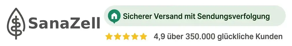 SanaZell – Sicherer Versand mit Sendungsverfolgung, 4,9 Sterne von über 350.000 glücklichen Kunden